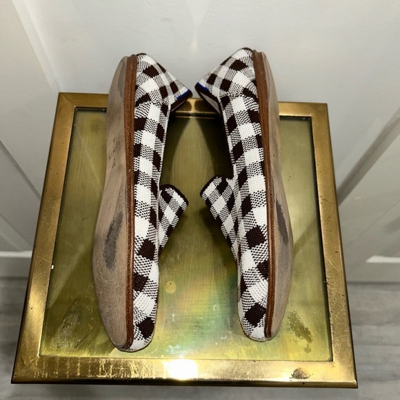 Rothy's Marta Ferri Merino Wool Loafer Chestnut Check Limited Edition - Picture 6 of 8